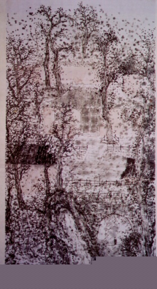 秋林古寺（曾于韩国展览）[馆藏]
